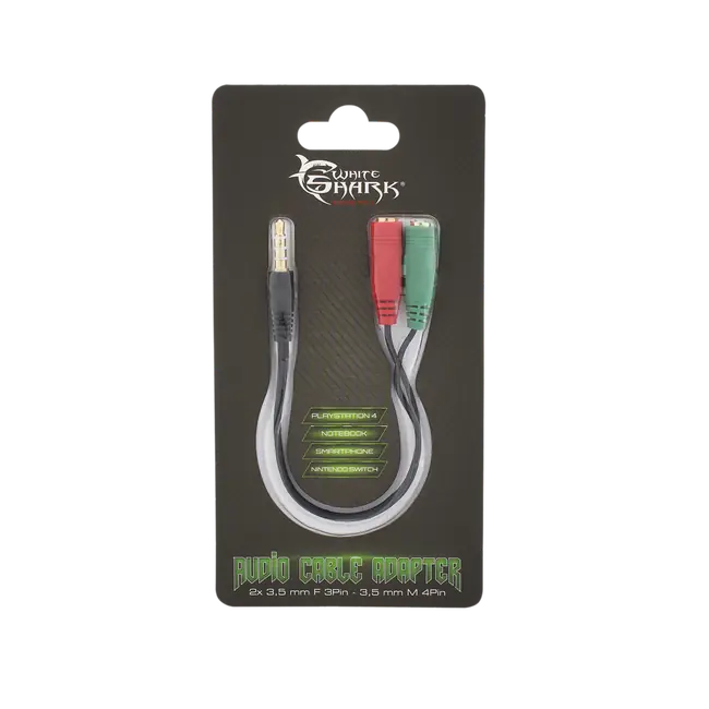 KABEL 3,5mm x2 F. 3Pin - 3,5mm M. 4Pin 0,2M