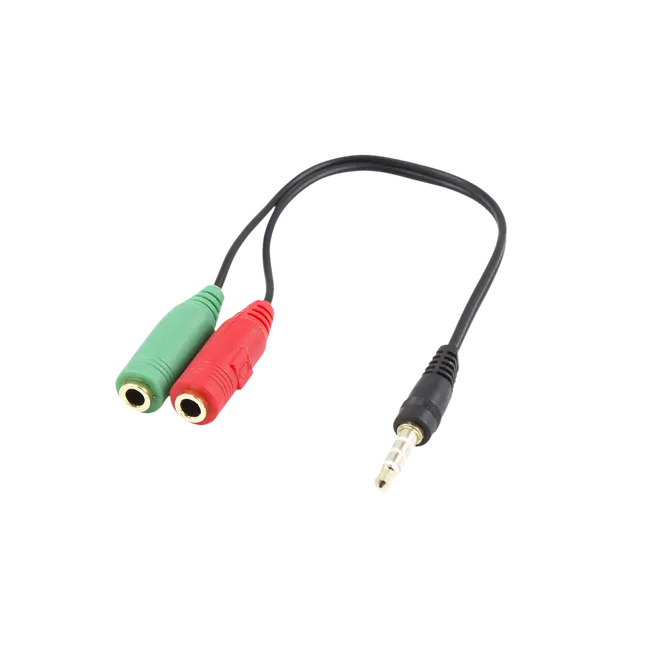 KABEL 3,5mm x2 F. 3Pin - 3,5mm M. 4Pin 0,2M