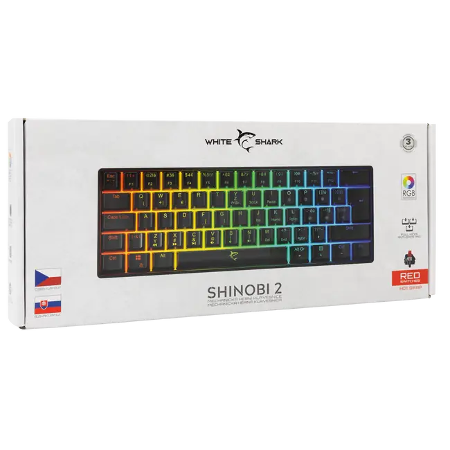 SHINOBI 2 Schwarz CZ/SK - rote Schalter