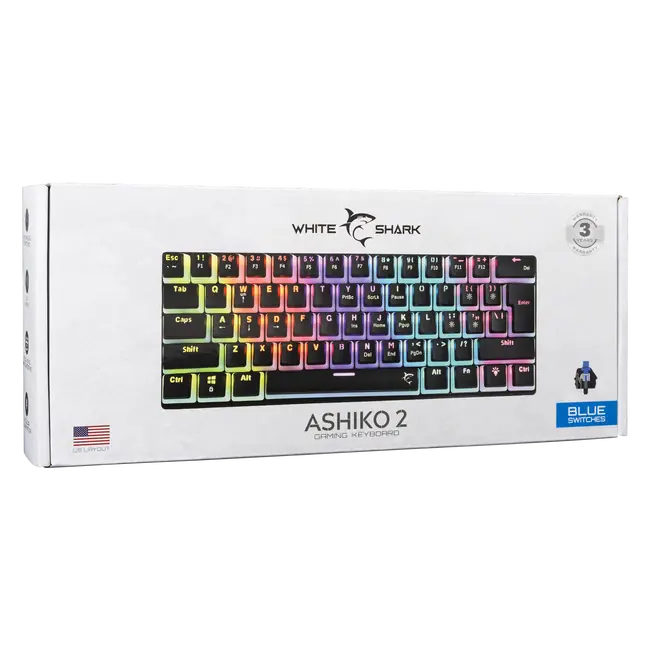ASHIKO 2 US Черен - сини превключватели