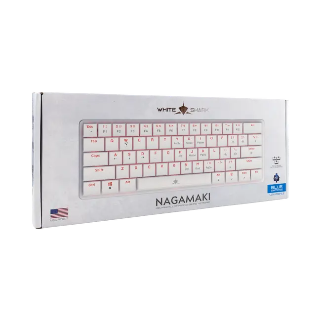 NAGAMAKI Бял US - сини превключватели