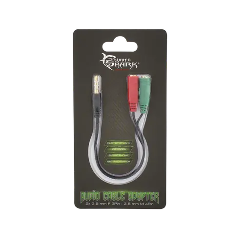 KABEL 3,5mm x2 F. 3Pin - 3,5mm M. 4Pin 0,2M